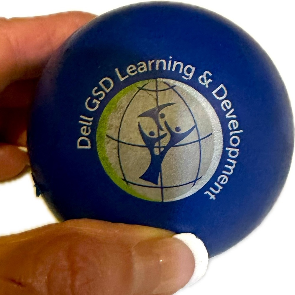 DELL GSD LEARNING & DEVELOPMENT CUSTOM LOGO  COLLECTIBLE BLUE BALL BOUNCY 2.5”